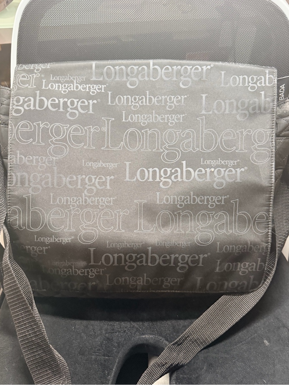 Longaberger Black Logo Messenger Crossbody Bag
